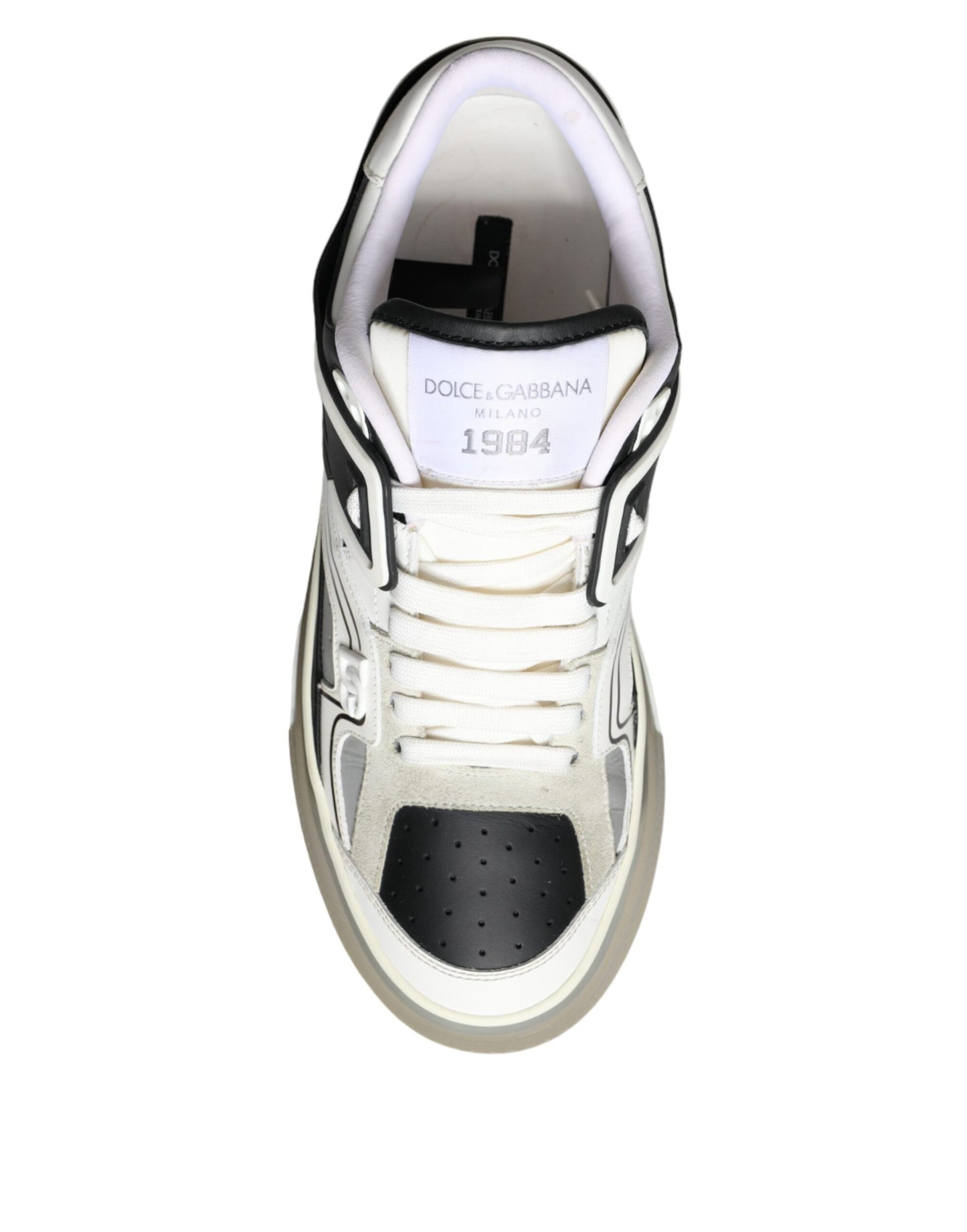 Dolce & Gabbana Black Silver Custom 2.Zero Low Top Sneakers Shoes