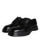 Dolce & Gabbana Black Calf Leather Derby Formal Dress Shoes