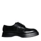 Dolce & Gabbana Black Calf Leather Derby Formal Dress Shoes