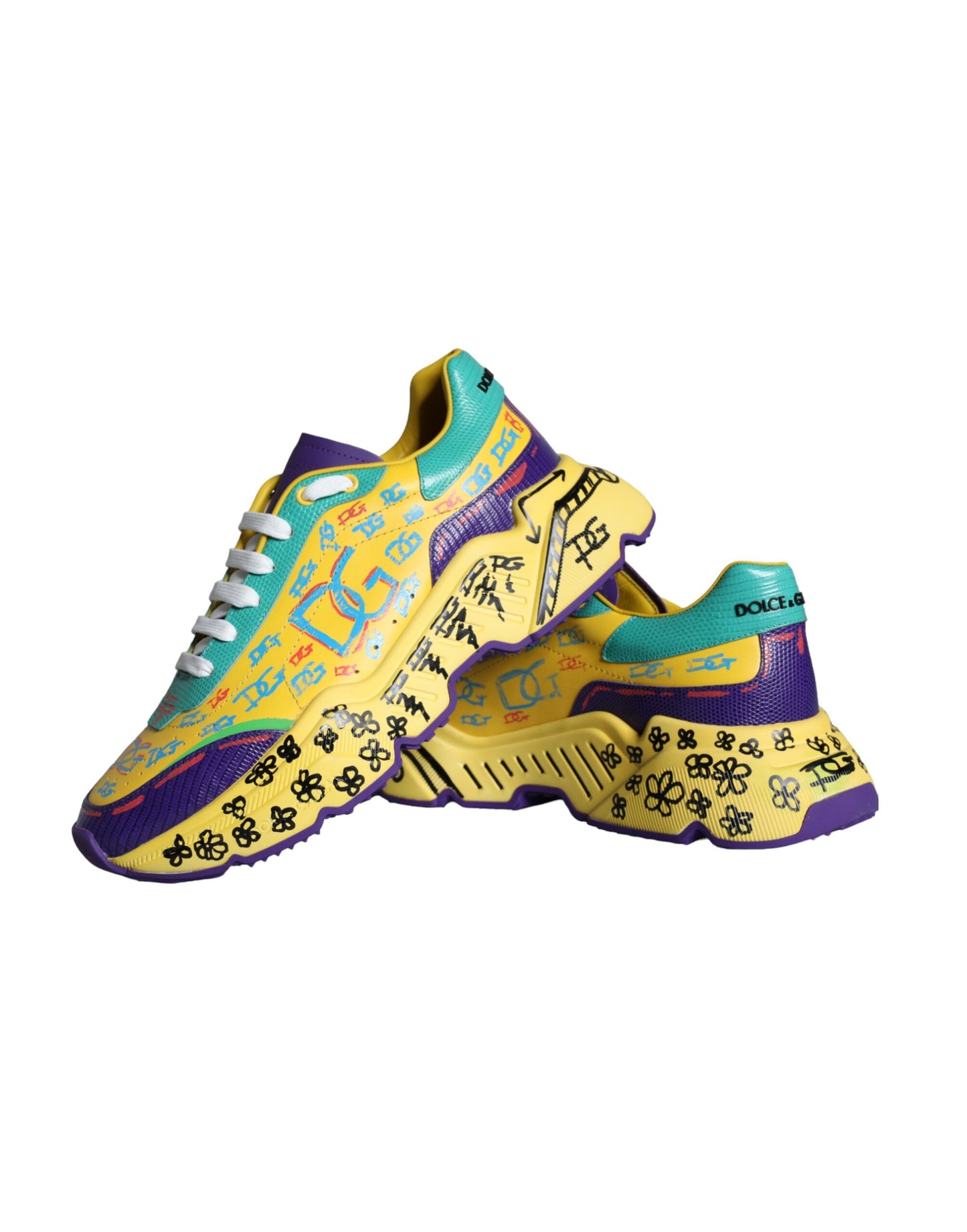 Dolce & Gabbana Multicolor Daymaster Hand Painted Men Sneakers Shoes