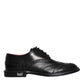 Dolce & Gabbana Black Leather Oxford Wingtip Formal Men Shoes