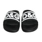 Dolce & Gabbana Black White Sandals Rubber Beachwear Shoes