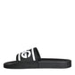 Dolce & Gabbana Black White Sandals Rubber Beachwear Shoes