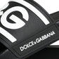 Dolce & Gabbana Black White Sandals Rubber Beachwear Shoes