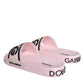 Dolce & Gabbana Black Pink Sandals Rubber Men Beachwear Shoes