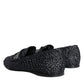 Dolce & Gabbana Black Woven Raffia Slip On Loafers Men Shoes