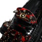 Dolce & Gabbana Black Leopard Print Studs Leather Loafers Shoes