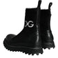 Dolce & Gabbana Black DG Logo Horse Sock Ankle Boots Shoes