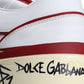 Dolce & Gabbana Red White Printed Leather Low Top Men Sneakers Shoes