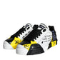 Dolce & Gabbana Multicolor Graffiti Leather Low Top Sneakers Shoes