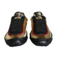 Dolce & Gabbana Black Gold Polyester Low Top Sneakers Shoes