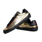 Dolce & Gabbana Black Gold Polyester Low Top Sneakers Shoes