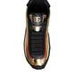 Dolce & Gabbana Black Gold Polyester Low Top Sneakers Shoes