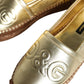 Dolce & Gabbana Gold Leather Loafers Flats Espadrille Shoes