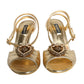 Dolce & Gabbana Gold Devotion Embellished Keira Sandals Shoes