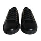 Dolce & Gabbana Black Gold Leather Classic Sneakers Shoes