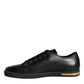 Dolce & Gabbana Black Gold Leather Classic Sneakers Shoes