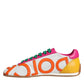 Dolce & Gabbana Multicolor Leather Logo Casual Sneakers Shoes