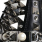 Dolce & Gabbana Black Leather Studs Embellished Combat Boots Shoes