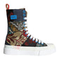 Dolce & Gabbana Multicolor Patchwork Logo High Top Sneakers Shoes