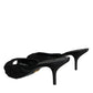 Dolce & Gabbana Black Keira Cordonetto Heels Slides Shoes