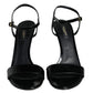 Dolce & Gabbana Black KEIRA Leather Heels Sandals Shoes