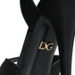 Dolce & Gabbana Black Leather Platform Heels Sandals Shoes