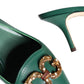 Dolce & Gabbana Dark Green DG Amore Leather Slingbacks Shoes