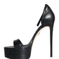 Dolce & Gabbana Black Lamb Leather Ankle Strap Sandals Shoes