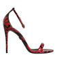 Dolce & Gabbana Red Leopard Leather Ankle Strap Keira Sandals Shoes