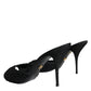 Dolce & Gabbana Black Keira Cordonetto Heels Slides Shoes