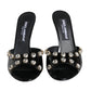 Dolce & Gabbana Black Crystal Heels Keira Sandals Shoes