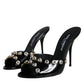 Dolce & Gabbana Black Crystal Heels Keira Sandals Shoes