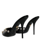 Dolce & Gabbana Black Crystal Heels Keira Sandals Shoes