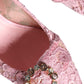 Dolce & Gabbana Pink Taormina Lace Crystal Heel Slingbacks Shoes