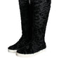 Dolce & Gabbana Black Xiangao Lamb Fur Leather Boots Shoes