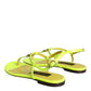 Dolce & Gabbana Yellow Leather DG Logo Flats Sandals Shoes