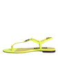 Dolce & Gabbana Yellow Leather DG Logo Flats Sandals Shoes