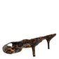 Dolce & Gabbana Brown Leopard Leather Slides Heels Sandals Shoes