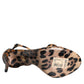 Dolce & Gabbana Brown Leopard Leather Ankle Strap Sandals Shoes