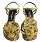 Dolce & Gabbana Yellow Exotic Leather Ankle Strap Heels Sandals Shoes