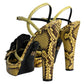 Dolce & Gabbana Yellow Exotic Leather Ankle Strap Heels Sandals Shoes