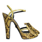 Dolce & Gabbana Yellow Exotic Leather Ankle Strap Heels Sandals Shoes