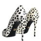 Dolce & Gabbana Black White Polka Dot Leather Pumps Shoes