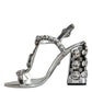 Dolce & Gabbana Silver Crystals High Heels Sandals Shoes