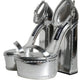 Dolce & Gabbana Silver Leather Platform Ankle Strap Sandals Shoes