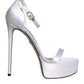 Dolce & Gabbana White Keira Satin Ankle Strap Sandals Shoes