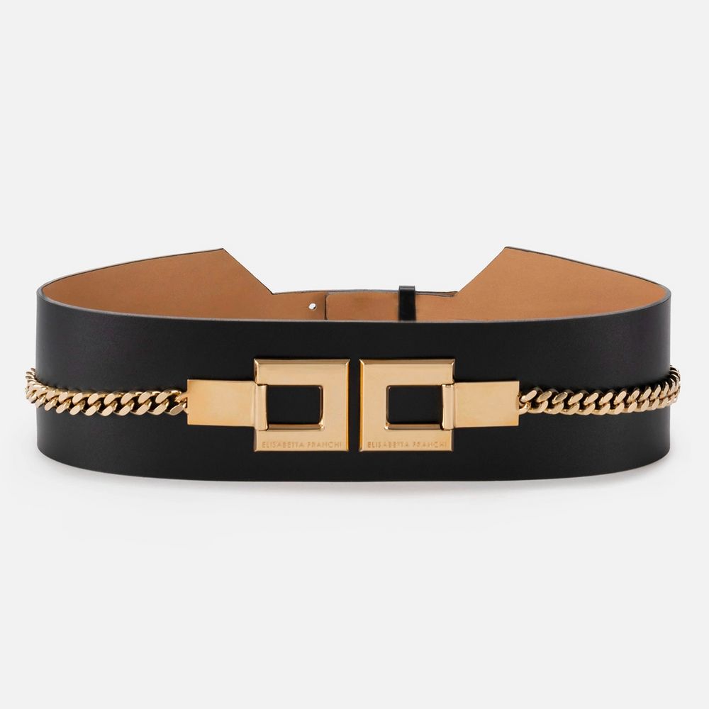 Elisabetta Franchi Black Artificial Leather Belt