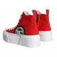 Dolce & Gabbana Red White Canvas Logo Sneakers Boots Shoes