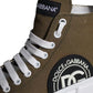 Dolce & Gabbana Army Green Canvas Logo Sneakers Boots Shoes